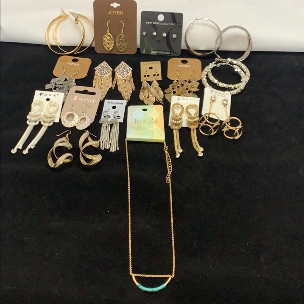 Earrings and necklace